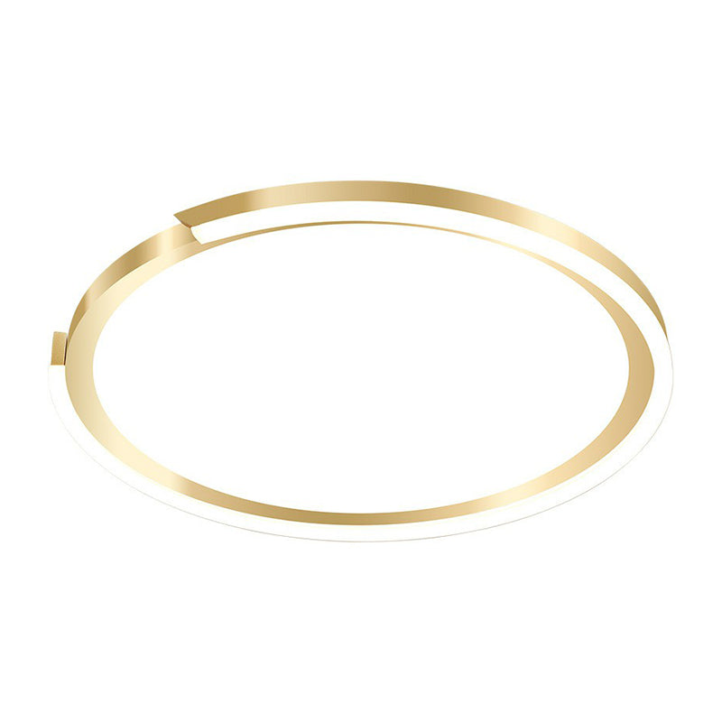 Plafonnier LED moderne en or - Design métallique simple, forme circulaire extra-mince