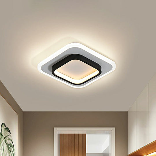 Modern Geometric LED Flush Ceiling Light - Nordic Style