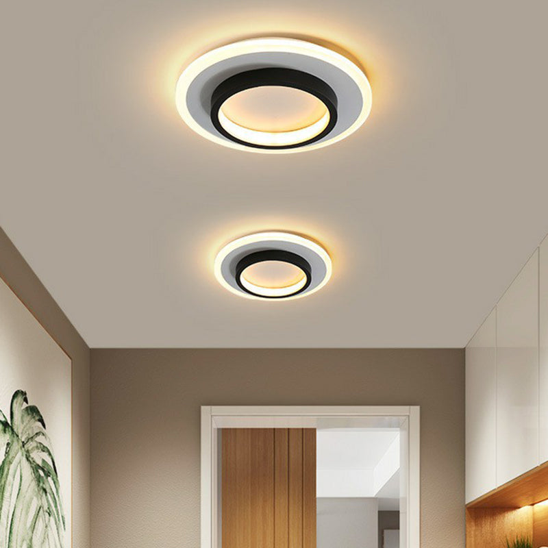 Modern Geometric LED Flush Ceiling Light - Nordic Style