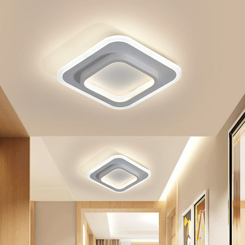 Modern Geometric LED Flush Ceiling Light - Nordic Style