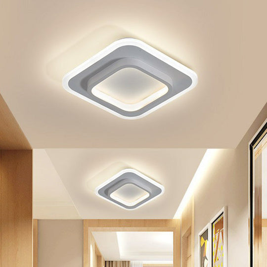 Modern Geometric LED Flush Ceiling Light - Nordic Style