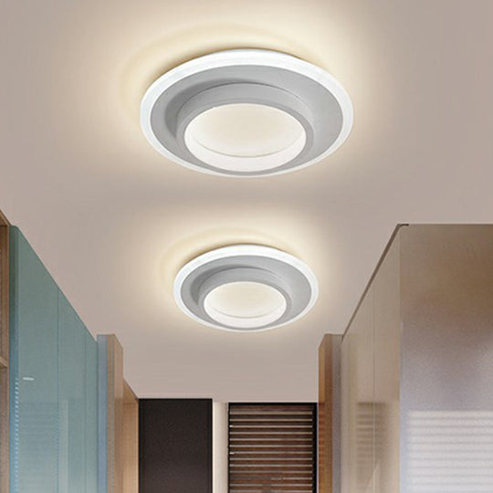 Modern Geometric LED Flush Ceiling Light - Nordic Style