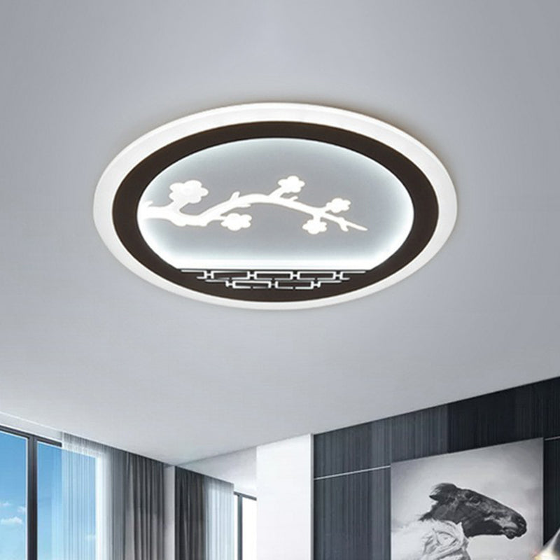 Plafonnier circulaire moderne : plafonnier LED métallique pour chambres blanches