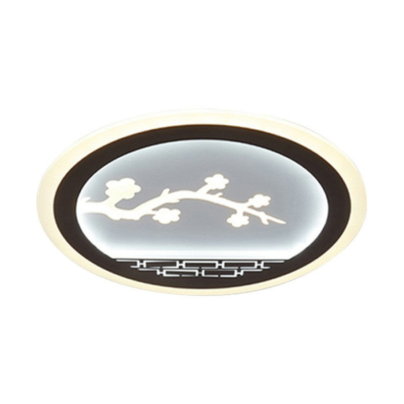 Plafonnier circulaire moderne : plafonnier LED métallique pour chambres blanches