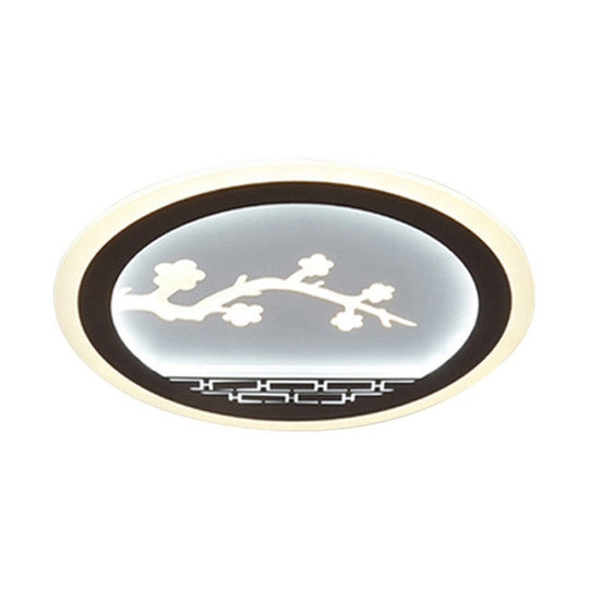 Plafonnier circulaire moderne : plafonnier LED métallique pour chambres blanches