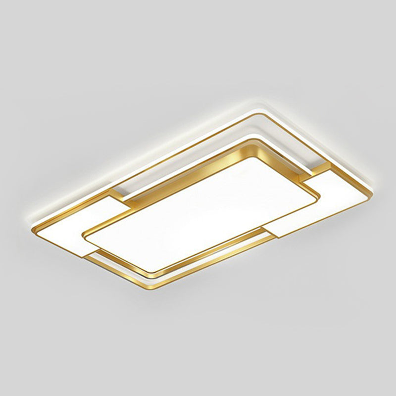 Modern Geometric LED Flush Mount Gold Ceiling Light for Living Room