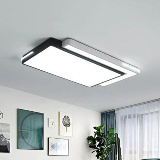 Minimalist Acrylic LED Flush Mount Ceiling Light in Black & White