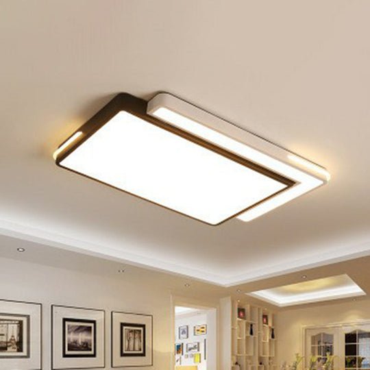 Minimalist Acrylic LED Flush Mount Ceiling Light in Black & White