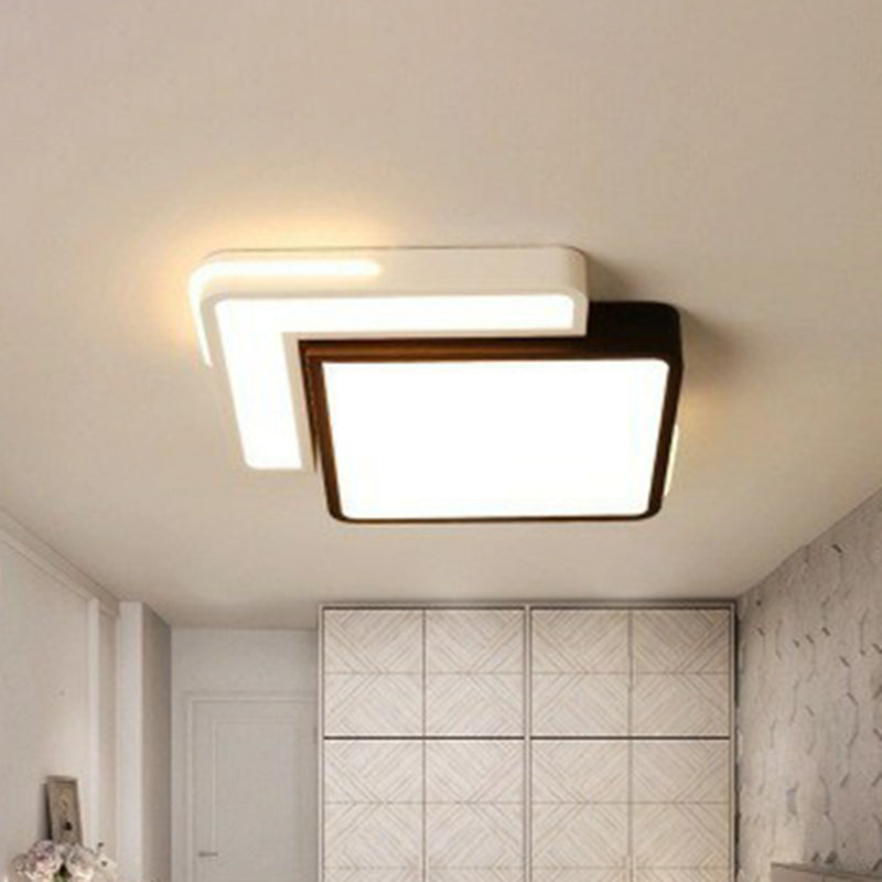 Minimalist Acrylic LED Flush Mount Ceiling Light in Black & White