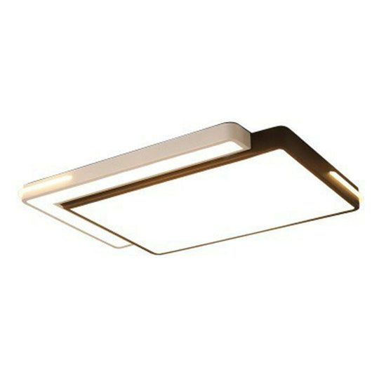 Minimalist Acrylic LED Flush Mount Ceiling Light in Black & White