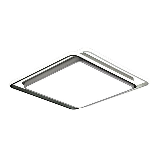 Sleek Square Bedroom Flush Mount LED Lighting with Acrylic Minimalist Design