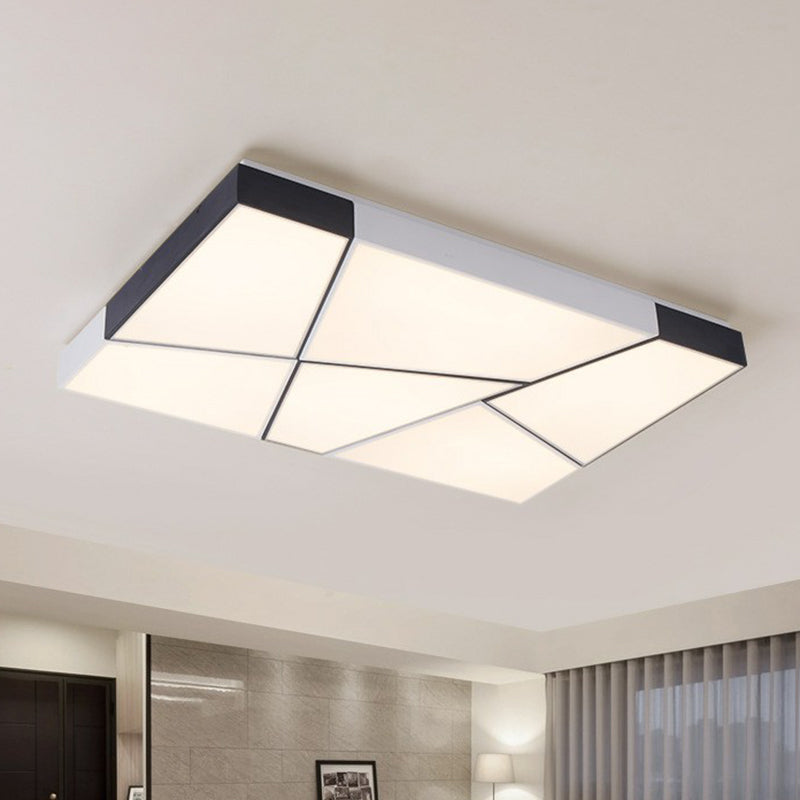 Sleek Acrylic LED Flush Mount Lighting in Stylish Black and White for Living Room
