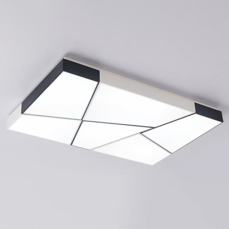 Sleek Acrylic LED Flush Mount Lighting in Stylish Black and White for Living Room