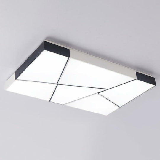 Sleek Acrylic LED Flush Mount Lighting in Stylish Black and White for Living Room