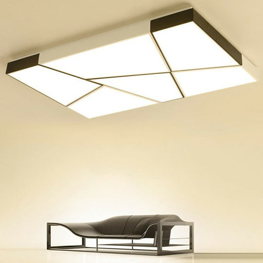 Sleek Acrylic LED Flush Mount Lighting in Stylish Black and White for Living Room