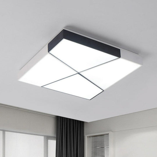 Sleek Acrylic LED Flush Mount Lighting in Stylish Black and White for Living Room