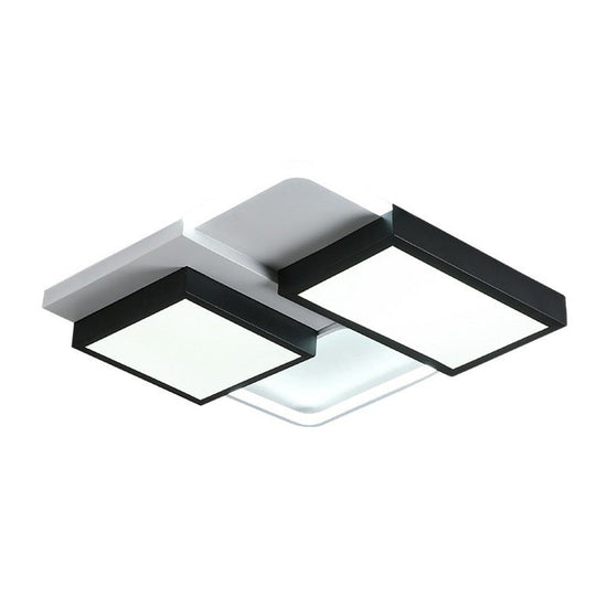 Modern Black Acrylic LED Flush Ceiling Light Fixture