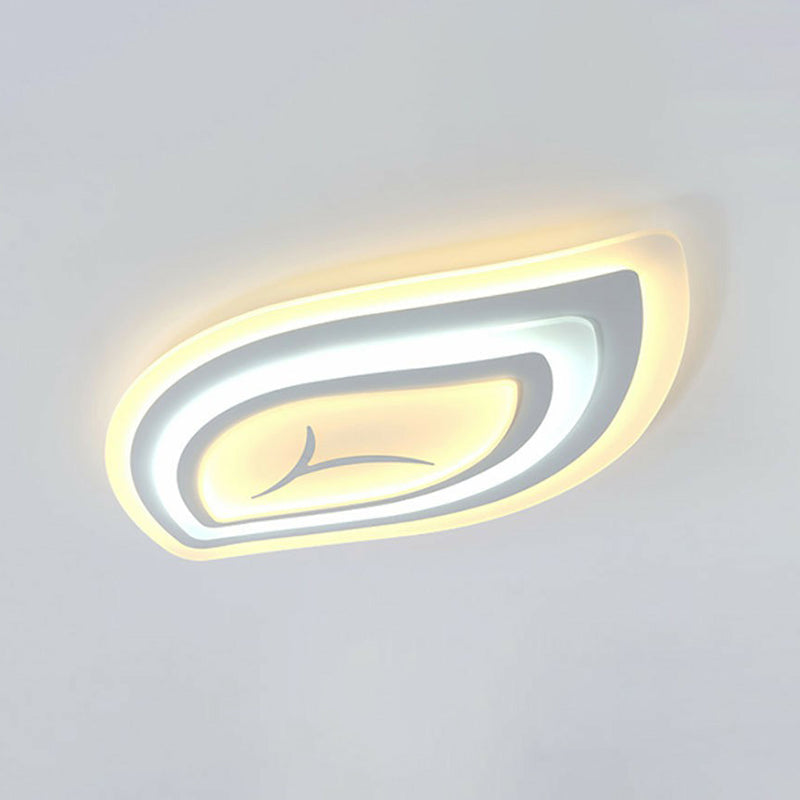 Simplicity Acrylic Living Room LED Flush Mount Ceiling Light in White