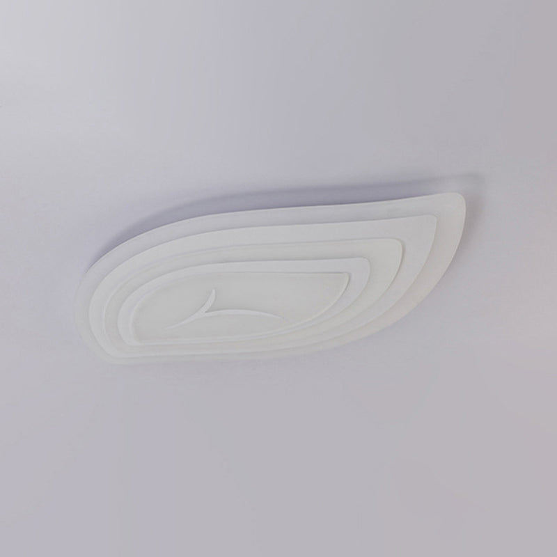 Simplicity Acrylic Living Room Led Flush Mount Ceiling Light In White