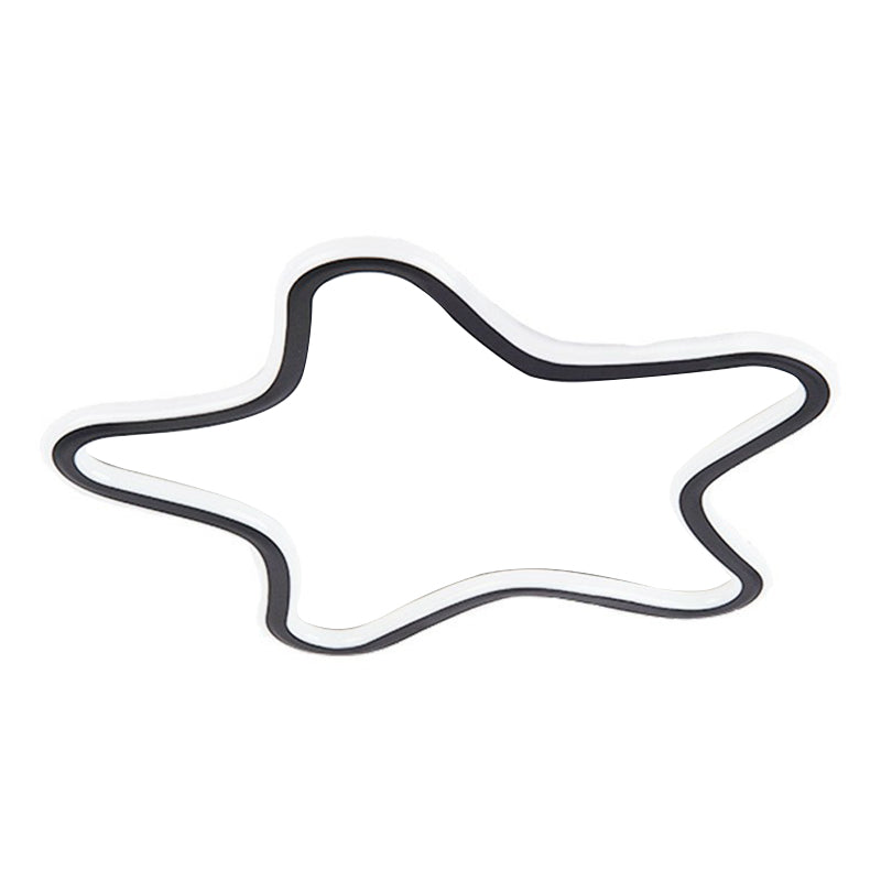 Modern Aluminum LED Flush Ceiling Light for Kids Bedroom - Loop Flush Light in Black