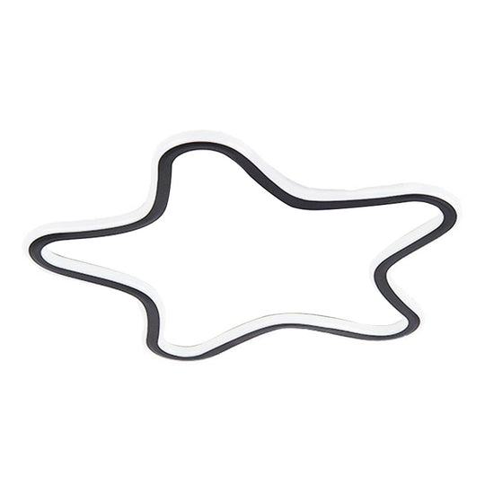 Modern Aluminum LED Flush Ceiling Light for Kids Bedroom - Loop Flush Light in Black