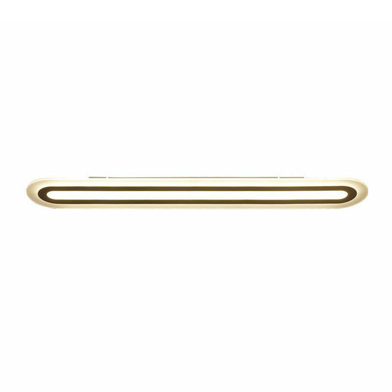 Minimalist White LED Flush Mount Lighting Fixture - Perfect for Living Room