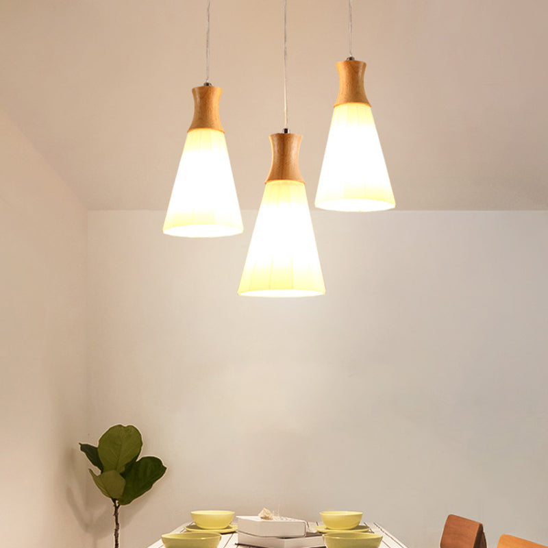 Contemporary White Glass Hanging Light with 3 Heads - Perfect for Dining Room Ceiling Lighting