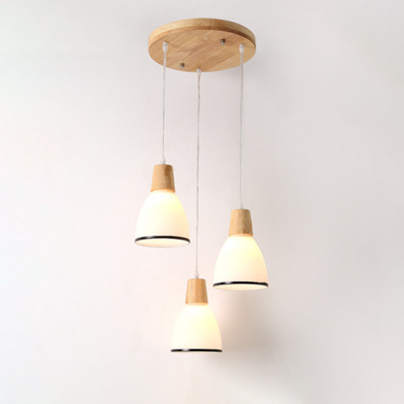 Contemporary White Glass Hanging Light with 3 Heads - Perfect for Dining Room Ceiling Lighting