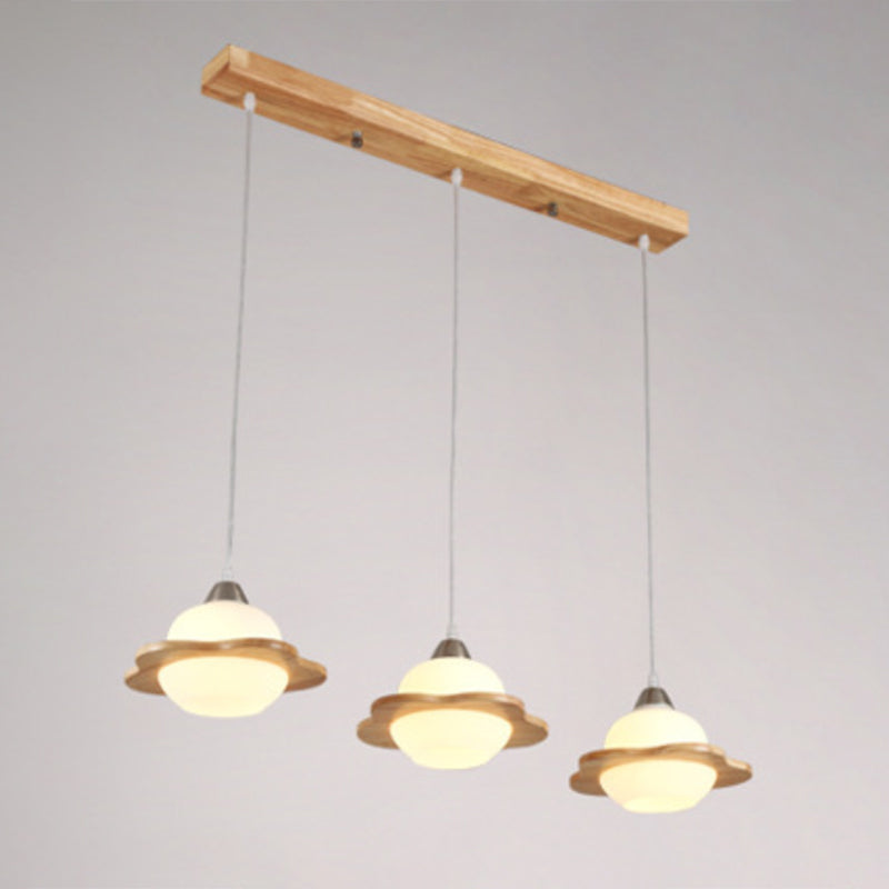 Contemporary White Glass Hanging Light with 3 Heads - Perfect for Dining Room Ceiling Lighting