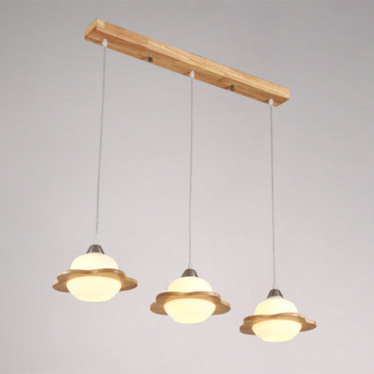 Contemporary White Glass Hanging Light with 3 Heads - Perfect for Dining Room Ceiling Lighting