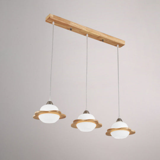 Contemporary White Glass Hanging Light with 3 Heads - Perfect for Dining Room Ceiling Lighting