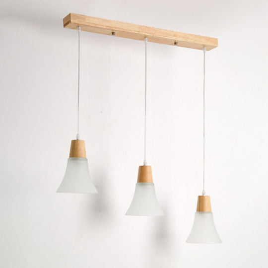 Contemporary White Glass Hanging Light with 3 Heads - Perfect for Dining Room Ceiling Lighting