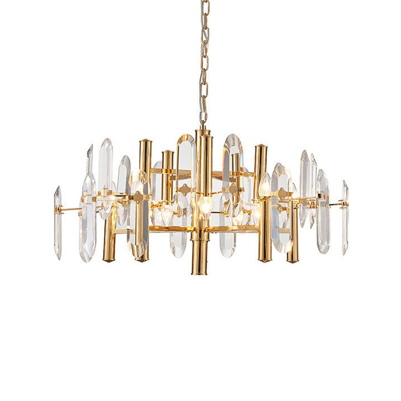 Modern Metal Frame Gold Chandelier Light Fixture, 8/10 Lights, 23.5"/31.5" Wide