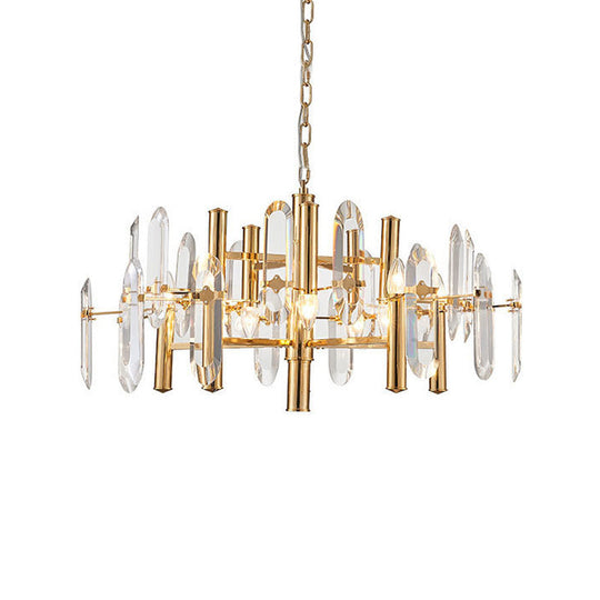 Modern Metal Frame Gold Chandelier Light Fixture, 8/10 Lights, 23.5"/31.5" Wide