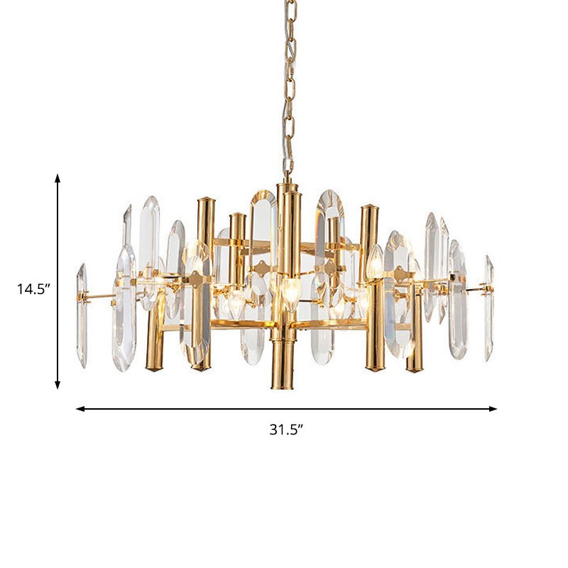 Modern Metal Frame Gold Chandelier Light Fixture, 8/10 Lights, 23.5"/31.5" Wide