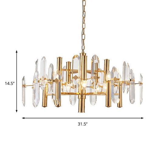 Modern Metal Frame Gold Chandelier Light Fixture, 8/10 Lights, 23.5"/31.5" Wide