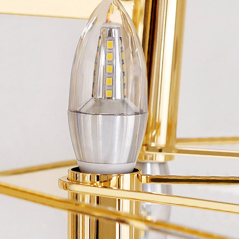 Modern Metal Frame Gold Chandelier Light Fixture, 8/10 Lights, 23.5"/31.5" Wide