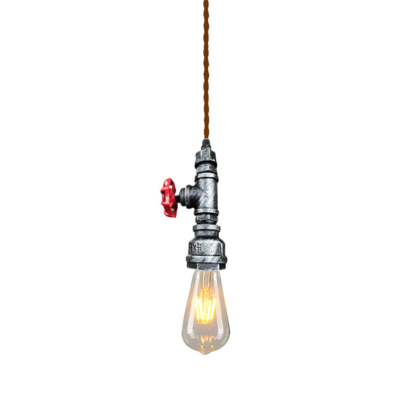 Retro Style Iron Water Valve Pendant Light Fixture with 1 Bulb- Perfect for Bars
