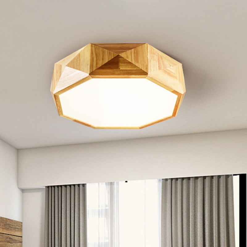 Faceted Octagonal LED Ceiling Light - Nordic Design for Living Room