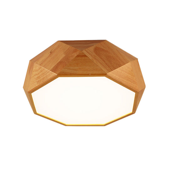 Faceted Octagonal LED Ceiling Light - Nordic Design for Living Room