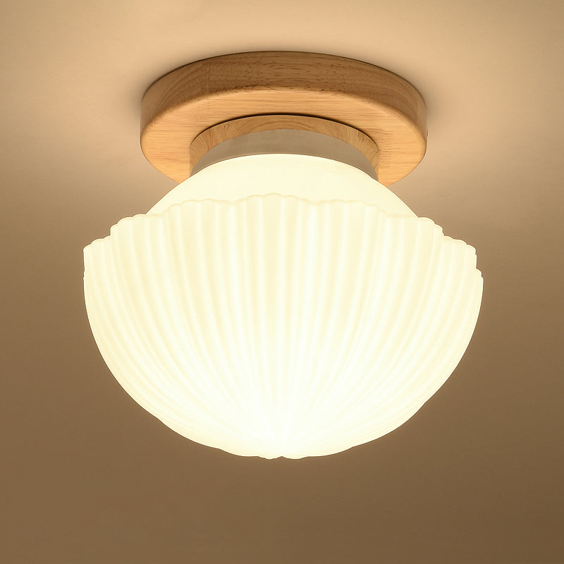 White Glass Led Flush Mount Lighting With Nordic Design Shaded Entryway Ceiling Light Fixture / A