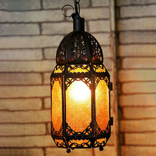 Black Retro-Style House Shaped Metallic Ceiling Light For Restaurants