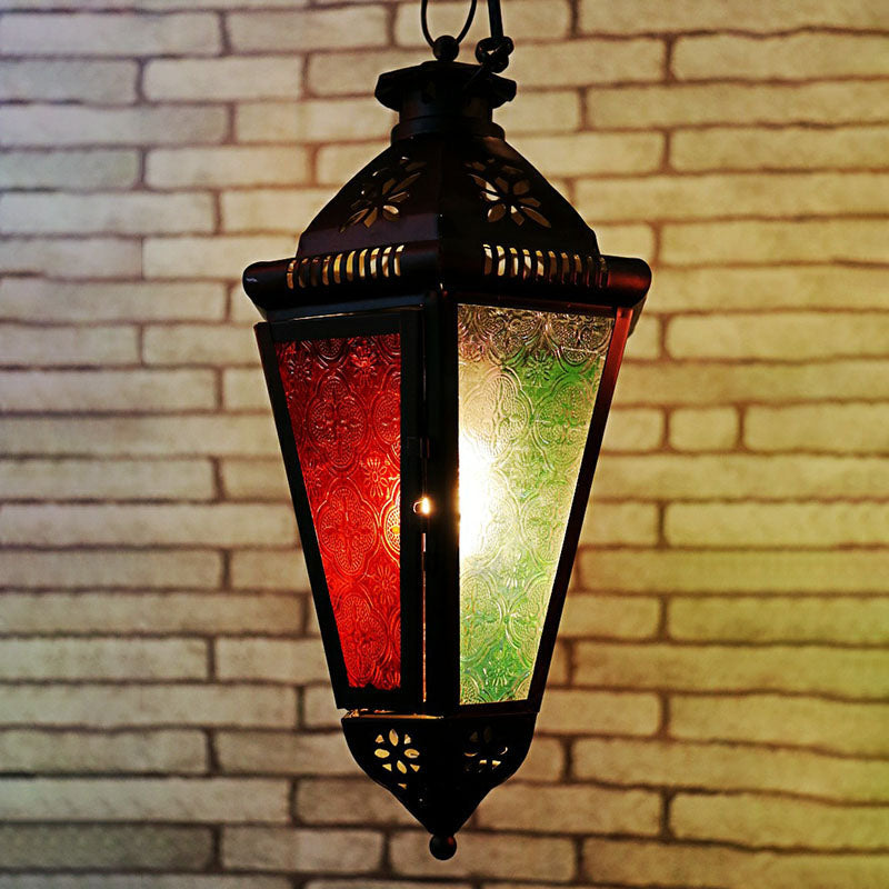 Black Retro-Style House Shaped Metallic Ceiling Light For Restaurants