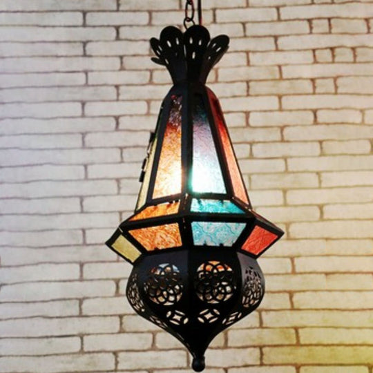 Black Retro-Style House Shaped Metallic Ceiling Light For Restaurants / H