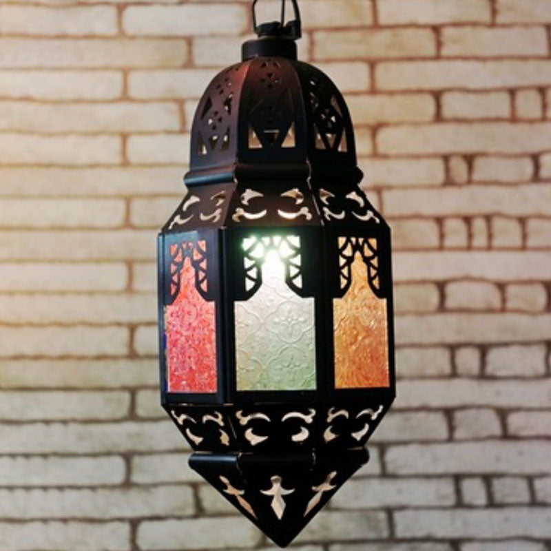 Black Retro-Style House Shaped Metallic Ceiling Light For Restaurants / G