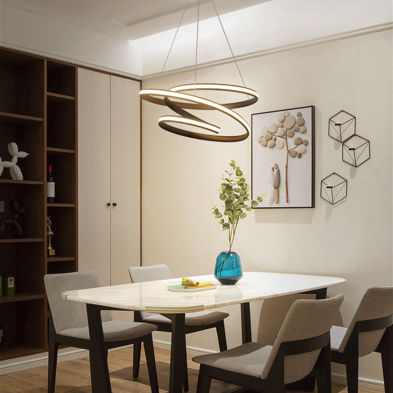 Restaurant LED Suspension Light - Nordic Style Chandelier in Metallic Coffee