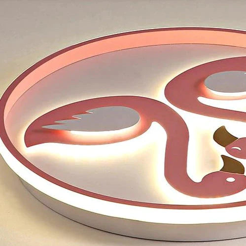 Plafonnier LED créatif pour chambre à coucher avec motif flamant rose
