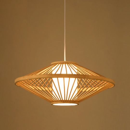 Minimalist Handwoven Rattan Pendant Ceiling Light - Wood Suspension Lighting