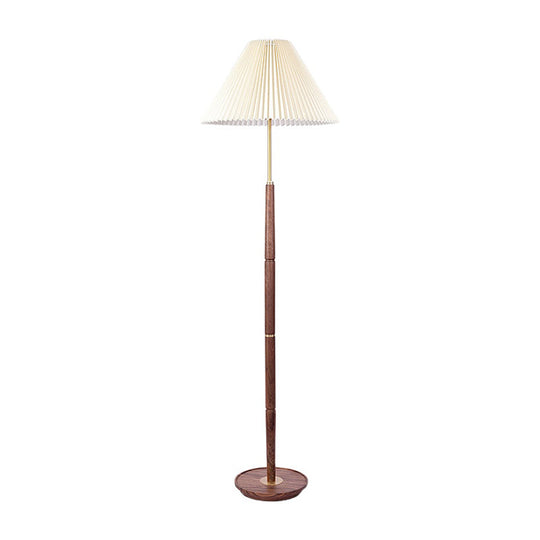 Minimalist White Fabric Floor Lamp - 1-Light Standing Light For Living Room