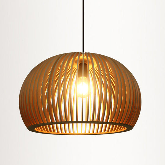 Contemporary Wood Shaded Pendant Light: Elegant Lighting Fixture For Restaurants